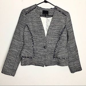 Banana Republic Knit With Fringe Blazer Jacket